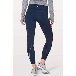 LULULEMON Chasing Miles Tight 26” Size 10 Blue Nulux Running 7/8 Length EUC B59